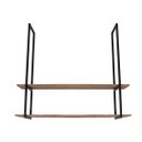 Ver imagem 4 de Nicho Preto Prateleira Suspensa Teto Sala Madeirado 80cm