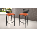 Ver imagem 1 de Kit 2 Banquetas com Encosto de 75cm:laranja/preto