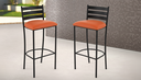 Ver imagem 1 de Kit 2 Banquetas com Encosto de 75cm:laranja/preto