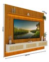 Ver imagem 5 de Conjunto Módulo Home Painel Ripado Nicho Suspenso Palina 230 Cor:Offwhite/Madeira