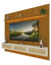 Ver imagem 3 de Conjunto Módulo Home Painel Ripado Nicho Suspenso Palina 230 Cor:Offwhite/Madeira
