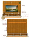 Ver imagem 4 de Conjunto Módulo Home Painel Ripado Nicho Suspenso Palina 230 Cor:Offwhite/Madeira