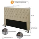 Ver imagem 3 de Cabeceira Paris para Cama Box Casal 140cm Veludo Cristal Bege - Js