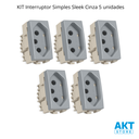 Ver imagem 2 de Kit 5 Módulo Tomada 2p+t 20a Cinza Sleek Colors Margirius Cor:cinza