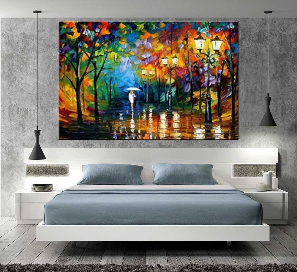 Quadro Pintura Tela Cidade Paisagem Urbana 4008: 100cm (A) x 150cm