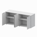 Ver imagem 4 de Armário Baixo Escritório 4 Portas C/ Chave 160 Cm F5 Office Cor:cinza