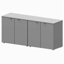 Ver imagem 2 de Armário Baixo Escritório 4 Portas C/ Chave 160 Cm F5 Office Cor:cinza