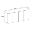 Ver imagem 3 de Armário Baixo Escritório 4 Portas C/ Chave 160 Cm F5 Office Cor:cinza