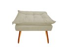 Ver imagem 4 de Kit 2 Poltronas + Puff Decorativo Opala Suede Bege Pés Madeira Mz Decor