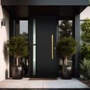 Ver imagem 2 de Porta Pivotante Lambril Visione c/Puxador e. Super Preto Dourado 100 Brimak