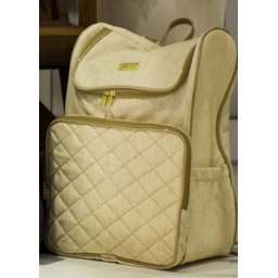 Mochila Bolsa Maternidade Impermeável Enxoval Bebê Original Mithi Bege - 2
