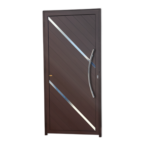 Porta Alumínio Lambril Duna c/Puxador D.Marrom Corten 100 Brimak