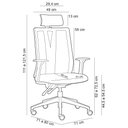 Ver imagem 3 de Cadeira Escritório Giratória Presidente Flow F02 Base Cinza Crepe Cinza - Lyam Decor