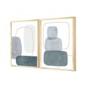 Ver imagem 1 de Dupla de Quadros Decorativos Grandes Abstrato Plantas Boho Para Sala