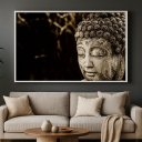 Ver imagem 1 de Quadro Canvas Horizontal Buda - Fotografia-mold.branca:90x60cm
