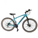 Ver imagem 1 de Bicicleta Aro 29 Gti Roma Alumínio 21v Freio a Disco Garfo Suspensão Pneu Faixa Bege - Azul Tam.19