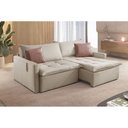 Ver imagem 2 de Sofá Cama Star 31 1,90m sem Caixa Espuma D28 e 4 Almofadas Decorativas - Capuccino