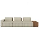 Ver imagem 5 de Sofá Ilha e Puff Sala Living 395cm Siesta M22 Linho Cru/marrom - Mpozenato