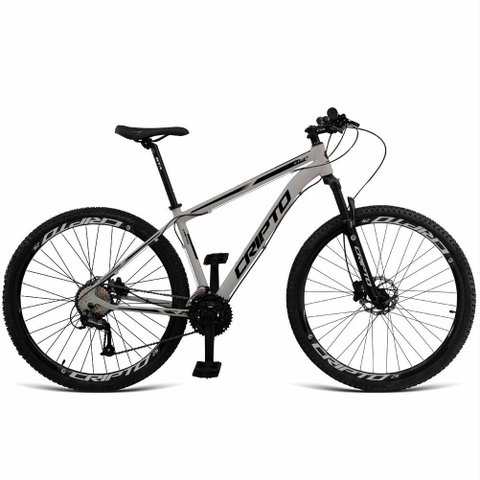 Bicicleta Unisex 15" Aro Aero 29 24v Freios a Disco Suspensão 80mm Guidão Curvo Grafite/preto