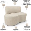 Ver imagem 3 de Sofá 2 Lugares 140cm Orgânico para Sala de Estar Living Larissa L02 Linho Palha - Lyam Decor