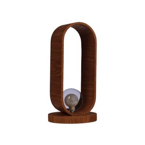 Abajur Luminária de Mesa Madeira Oval 38cm Slim - Lâmpada G9:mel