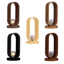 Abajur Luminária de Mesa Madeira Oval 38cm Slim - Lâmpada G9:mel - 3