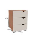 Ver imagem 4 de Mesa de Cabeceira Porto 3 Gavetas Creme/freijó - Politorno