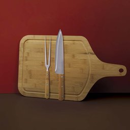 Conjunto Churrasco Bamboo Tábua 30cm x 50cm com Alça - 15