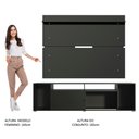 Ver mais imagens de Rack Madesa Cancun e Painel para Tv até 65 Polegadas - Preto