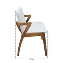 Ver imagem 6 de Banco 2 Lugares Lille Madeira Maciça Assento Estofado Corano Bege Decorise 110cm