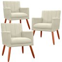Ver imagem 1 de Kit 3 Poltrona Decorativa Miami para Sala de Estar Recepção