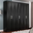 Ver imagem 1 de Guarda-roupa Casal Montreal 6 Portas 2 Gavetas Black - Evidência Móveis