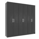Ver imagem 2 de Guarda-roupa Casal Montreal 6 Portas 2 Gavetas Black - Evidência Móveis