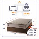 Ver imagem 3 de Conjunto Box Baú King San Diego Marrom 193x203x74 Espuma D33