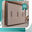 Ver imagem 4 de Guarda-roupa Casal 6 Portas 3 Gavetas Espanha - Mais Móveis Cor New Canion/off-white