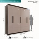 Ver imagem 7 de Guarda-roupa Casal 6 Portas 3 Gavetas Espanha - Mais Móveis Cor New Canion/off-white