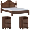 Ver imagem 1 de Cama Queen Classica 02 Mesas de Cabeceira Madeira Maciça Milani Store Cafe