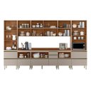 Ver imagem 4 de Cozinha Completa Modulada 370cm x 218,5cm Aéreo Rft Pnl e Crt 8 Peças Proença Bege/Nogueira/Nude Prime