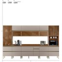Ver imagem 3 de Cozinha Completa Modulada 370cm x 218,5cm Aéreo Rft Pnl e Crt 8 Peças Proença Bege/Nogueira/Nude Prime
