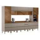 Ver imagem 2 de Cozinha Completa Modulada 370cm x 218,5cm Aéreo Rft Pnl e Crt 8 Peças Proença Bege/Nogueira/Nude Prime