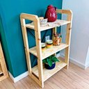 Ver imagem 3 de Aparador de Madeira Pinus Linea de 3 Prateleiras Slim Natural