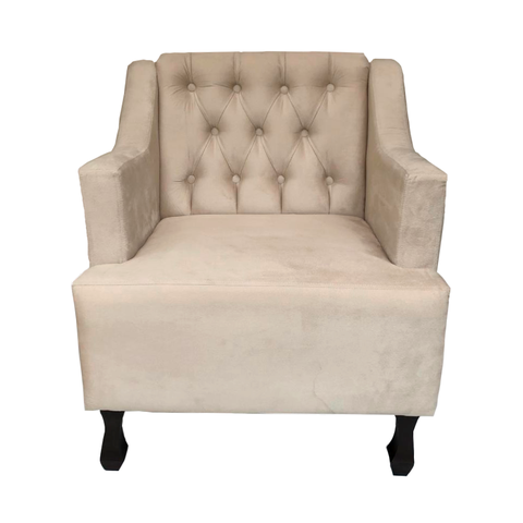Poltrona Cadeira Decorativa Para Sala E Recepção Genesis Bege -LM DECOR