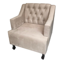 Ver imagem 2 de Poltrona Cadeira Decorativa Para Sala E Recepção Genesis Bege -LM DECOR