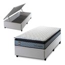 Ver imagem 1 de Conjunto Box Baú Solteirão Chicago Branco 96x203x64 Espuma D33