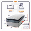 Ver imagem 2 de Conjunto Box Baú Solteirão Chicago Branco 96x203x64 Espuma D33