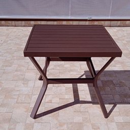 Mesa de Apoio com Tampo em Alumínio - Marrom MÓVEIS E LAZER - 2