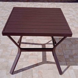 Mesa de Apoio com Tampo em Alumínio - Marrom MÓVEIS E LAZER - 1