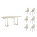 Ver imagem 2 de Conjunto Sala de Jantar Mesa com Tampo de Vidro 6 Cadeiras Arcádia
