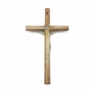 Ver imagem 4 de Crucifixo Parede Cilíndrico Cristo Metal São Bento Dourado 26 Cm Armazém Católico 166207