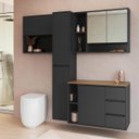 Ver imagem 6 de Conjunto Suspenso Banheiro Gabinete e Espelheira Belagavi 168,2cm Grafite Cj105